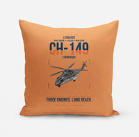 Thumbnail for Leonardo CH-149 Cormorant design on orange pillow