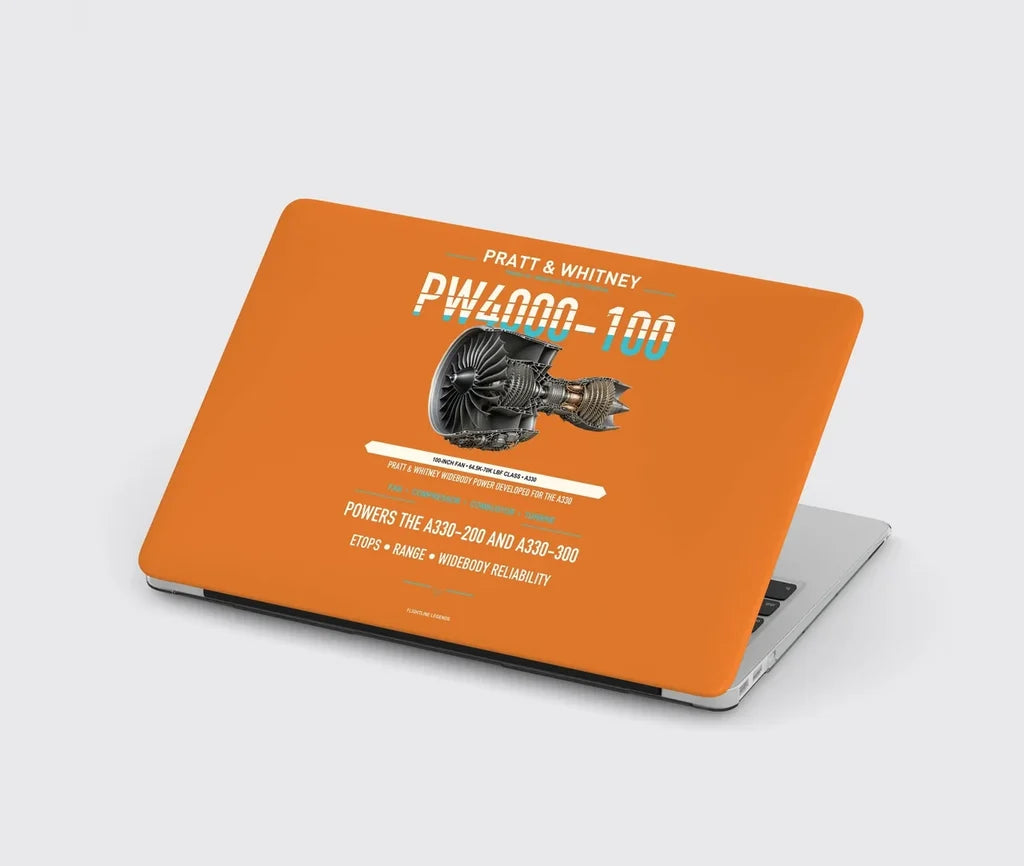 PW4000-100 design on orange MacBook case