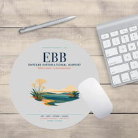 Thumbnail for Entebbe International Airport (EBB) design on light gray round mouse pad