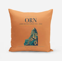 Thumbnail for Ahmed Ben Bella Airport (ORN) design on orange pillow