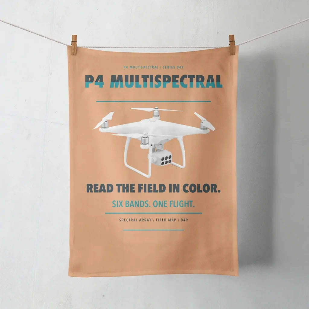 DJI P4 Multispectral design on orange towel