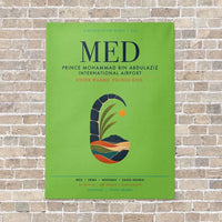 Thumbnail for Prince Mohammad Bin Abdulaziz International Airport MED vertical canvas print - no frame - light green background
