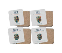 Thumbnail for Berlin Brandenburg Airport Willy Brandt (BER) design on light gray 4 pieces set coaster