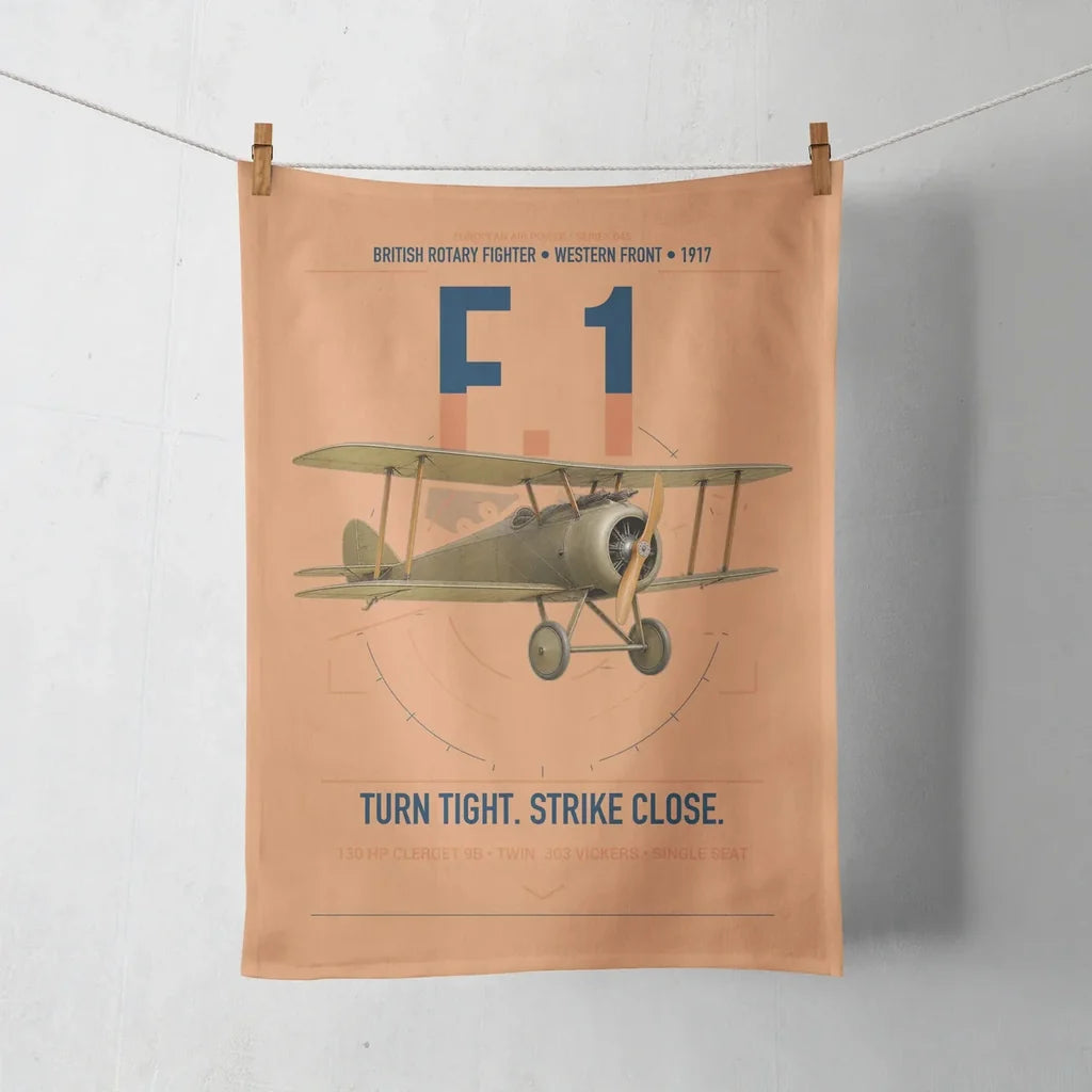 Sopwith Camel F.1 design on orange towel