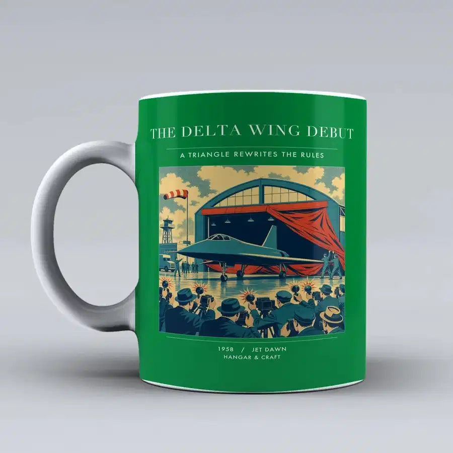VINTAGE G4460 - The Delta Wing Debut - Ceramic Mug design on green