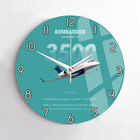 Thumbnail for Bombardier Challenger 3500 design on turquoise no frame wall clock