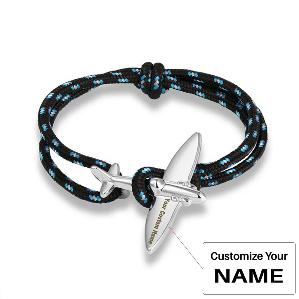 Customisable Thinner & Small Airplane Bracelet - view 24