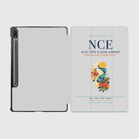 Thumbnail for Nice Côte d’Azur Airport (NCE) design on light gray samsung tablet tablet case
