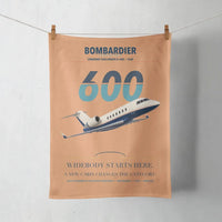 Thumbnail for Bombardier Challenger 600 design on orange towel