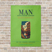 Thumbnail for Manchester Airport MAN vertical canvas print - no frame - light green background