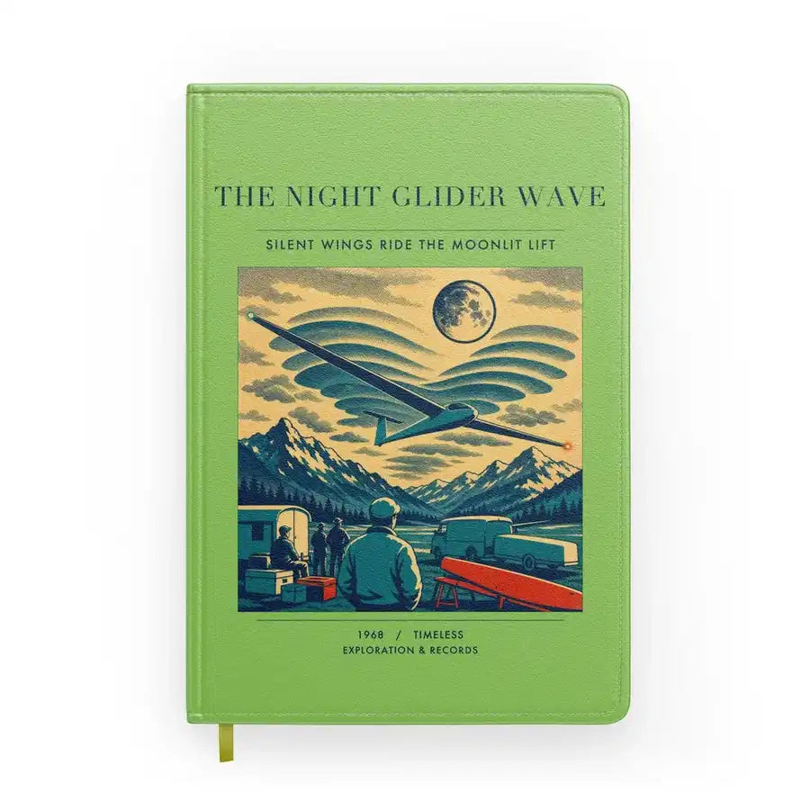 VINTAGE G4473 - The Night Glider Wave - Designed Notebooks design on lightgreen