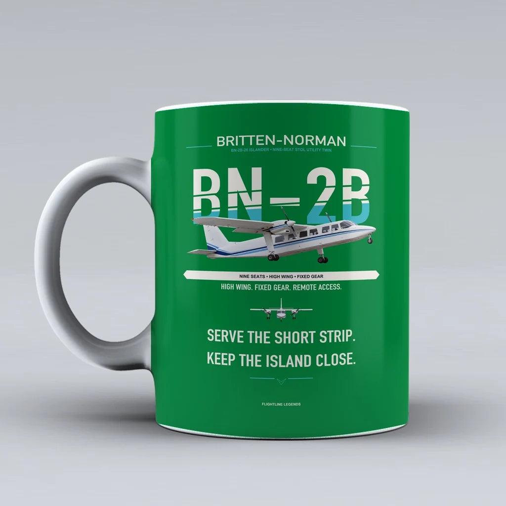 BN-2B-26 Islander Mug design on green britten norman