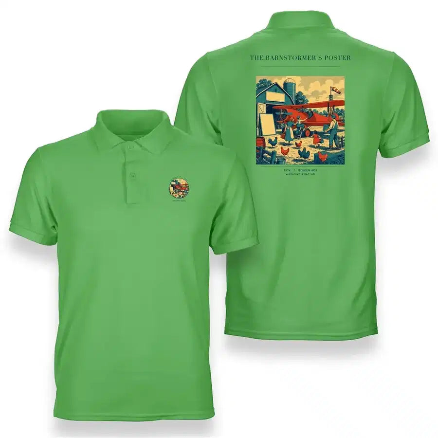 VINTAGE G4165 - The Barnstormer's Poster - Double-Side Polo T-Shirt design on lightgreen
