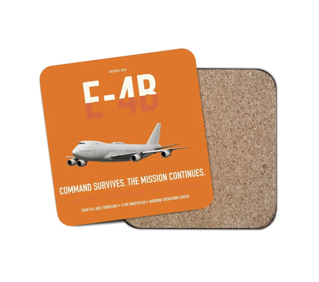 E-4B Nightwatch design on orange 1 piece coaster