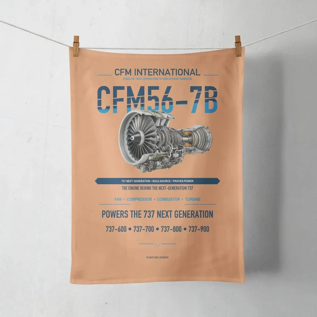 CFM56-7B design on orange towel