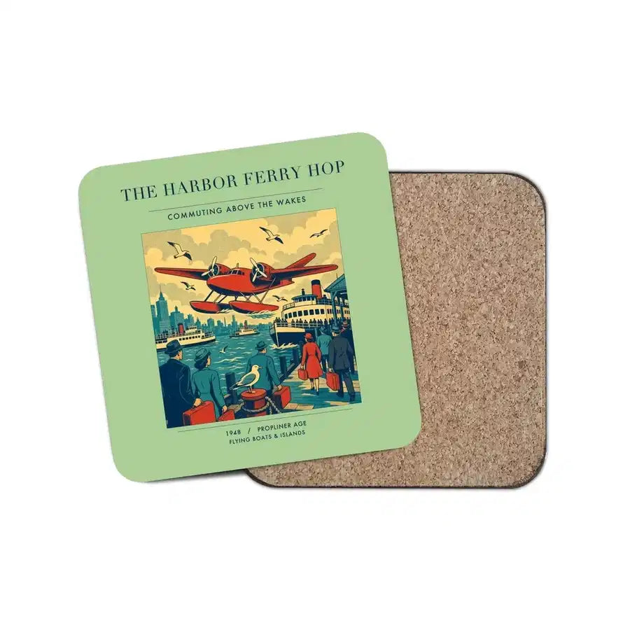 The Harbor Ferry Hop - Designed Coasters design on light green 1-piece