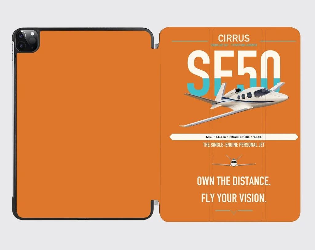 Cirrus Vision Jet G2+ design on orange ipad tablet case