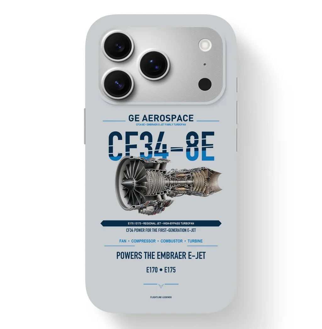CF34-8E Case design on light gray iphone case