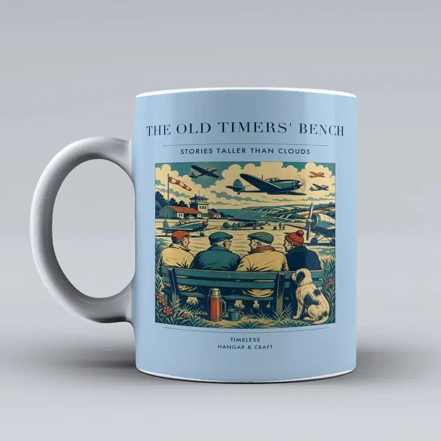 VINTAGE G4140 - The Old Timers' Bench - Ceramic Mug design on lightblue