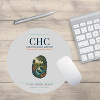 Thumbnail for Christchurch Airport (CHC) design on light gray round mouse pad