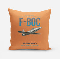 Thumbnail for F-80C Shooting Star design on orange pillow