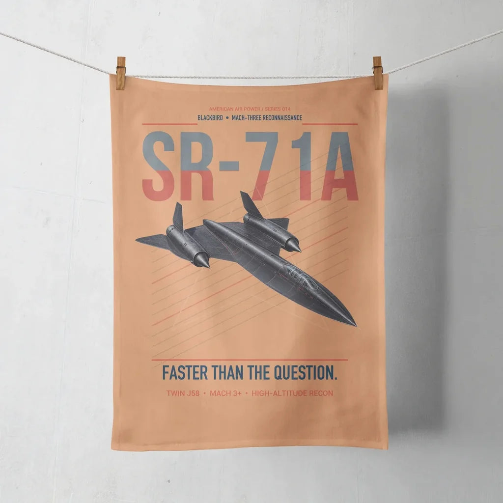 SR-71A Blackbird design on orange towel