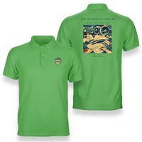 Thumbnail for VINTAGE G4128 - The Supersonic Dream - Double-Side Polo T-Shirt design on lightgreen