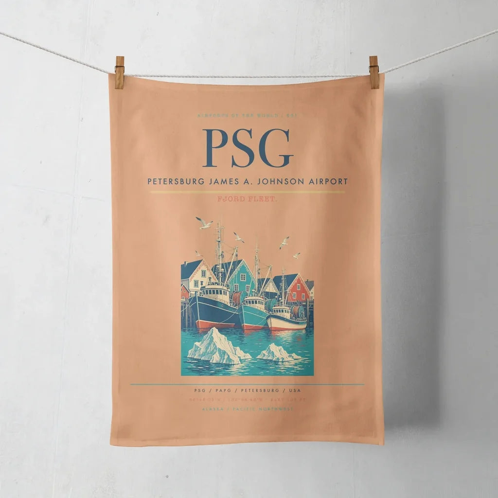 Petersburg James A. Johnson Airport (PSG) design on orange towel