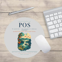 Thumbnail for Piarco International Airport (POS) design on light gray round mouse pad