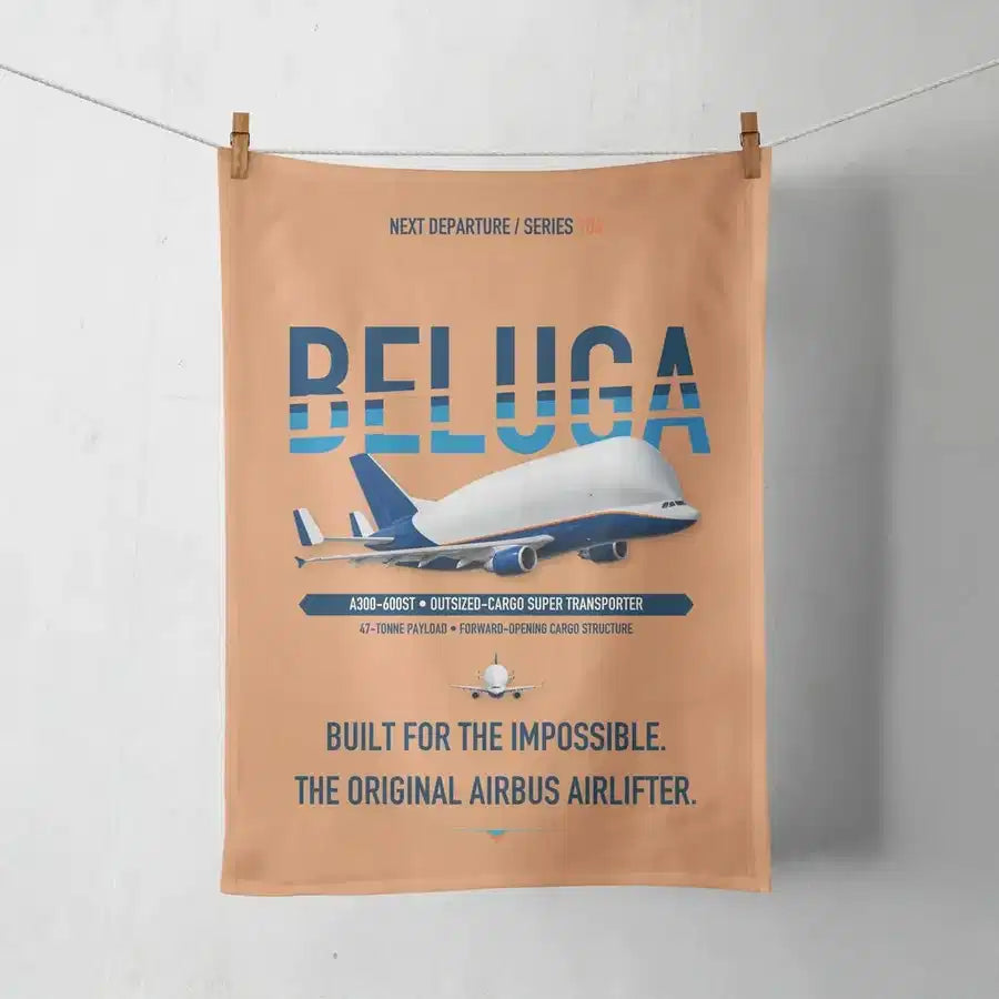 Airbus A300-600ST BelugaST design on orange towel