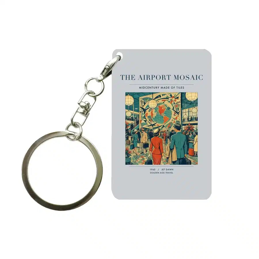 VINTAGE G4132 - The Airport Mosaic - Designed Key Chain design on lightgray