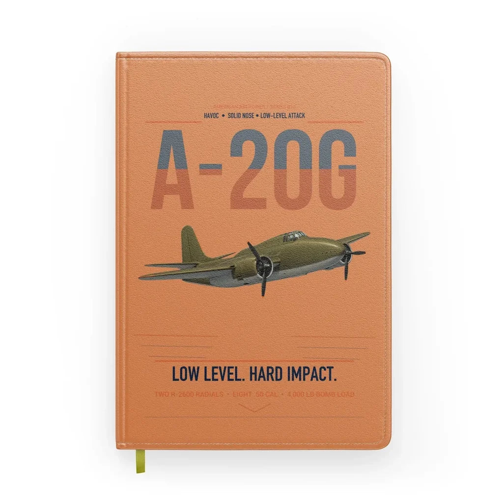 A-20G Havoc design on orange notebook