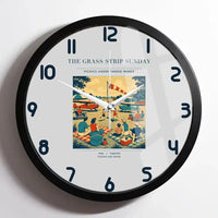 Thumbnail for VINTAGE G4241 - The Grass Strip Sunday - Designed Wall Clocks design on lightgray framed