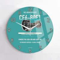 Thumbnail for CF6-80E1 design on turquoise no frame wall clock