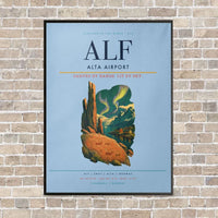 Thumbnail for Alta Airport ALF - Canvas Framed - Light Blue