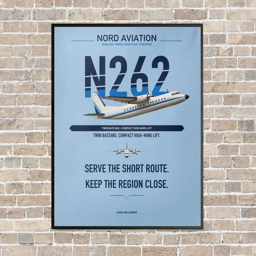 Nord 262A vertical canvas print - framed - light blue background