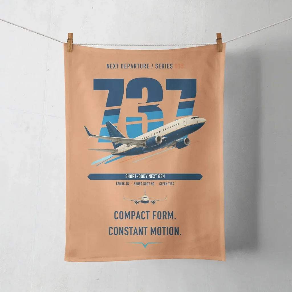 Boeing 737-700 NG design on orange towel
