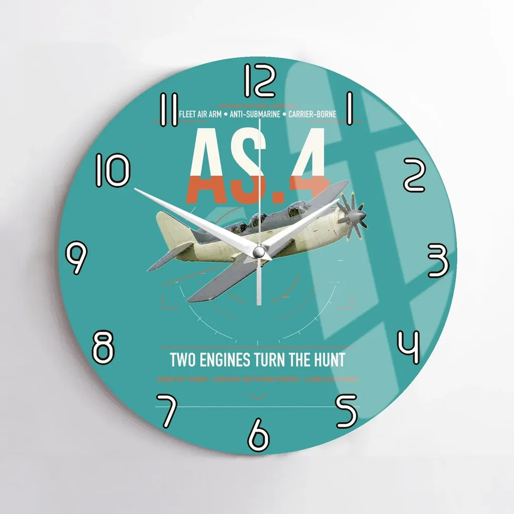 Fairey Gannet AS.4 design on turquoise no frame wall clock