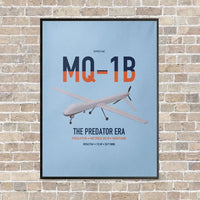 Thumbnail for MQ-1B Predator vertical canvas print - framed - light blue background
