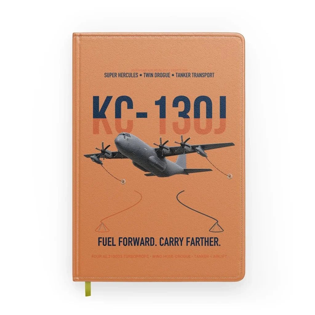 KC-130J SUPER HERCULES design on orange notebook
