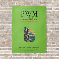 Thumbnail for Portland International Jetport PWM vertical canvas print - no frame - light green background