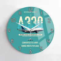 Thumbnail for Airbus A330-200P2F design on turquoise no frame wall clock