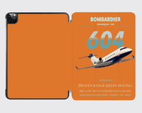 Thumbnail for Bombardier Challenger 604 design on orange ipad tablet case