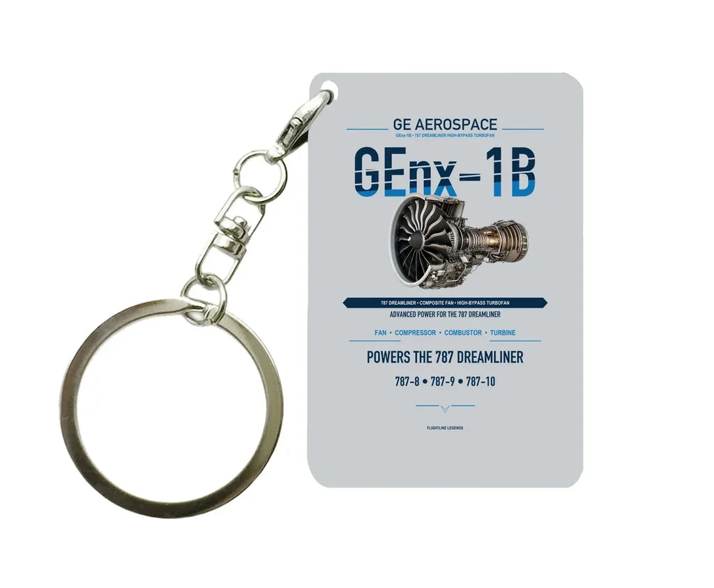 GEnx-1B Key Chain design on light gray key chain