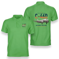 Thumbnail for C-46D Commando design on light green double-side polo t-shirt, double-side print