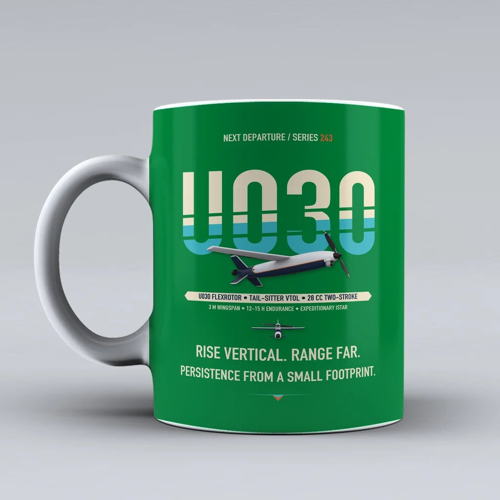 U030 Flexrotor Mug design on green airbus
