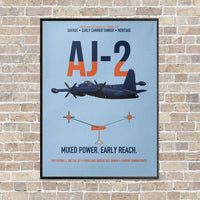 Thumbnail for AJ-2 Savage Tanker vertical canvas print - framed - light blue background