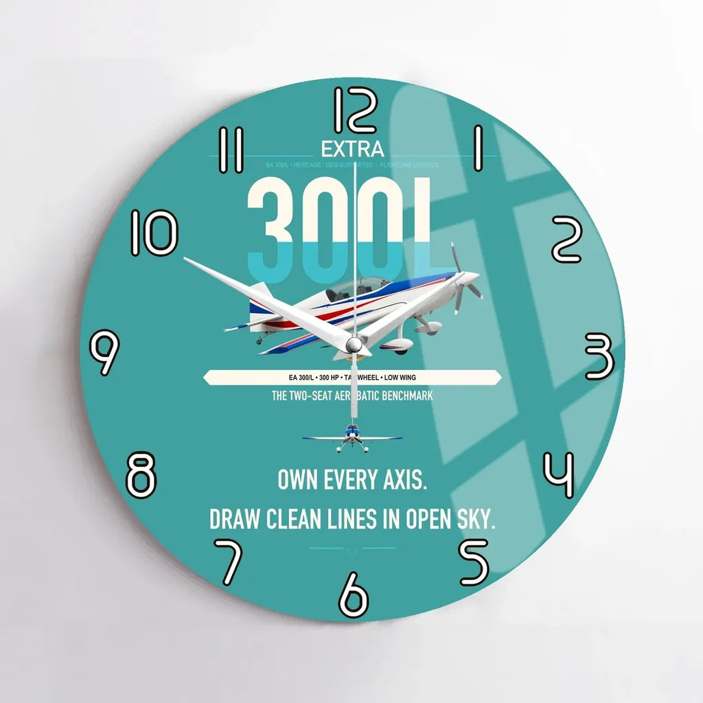 Extra 300L design on turquoise no frame wall clock