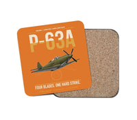 Thumbnail for P-63A Kingcobra design on orange 1 piece coaster