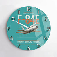 Thumbnail for F-84E Thunderjet design on turquoise no frame wall clock